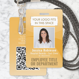 Tarjeta De Identificación Código QR del logotipo de la identificación fotogr