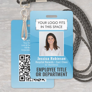 Tarjeta De Identificación Código QR del logotipo de la identificación fotogr