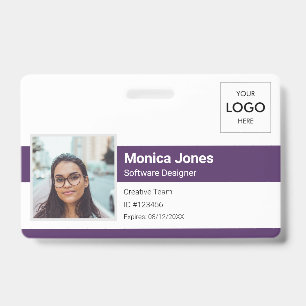 Tarjeta De Identificación Código QR del logotipo de la identificación fotogr