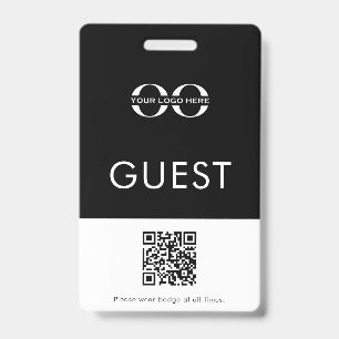 Tarjeta De Identificación Código QR del logotipo de la marca de invitado del