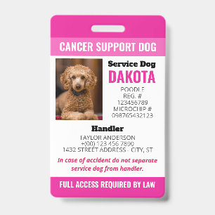 Tarjeta De Identificación Código QR del logotipo del perro de apoyo contra e