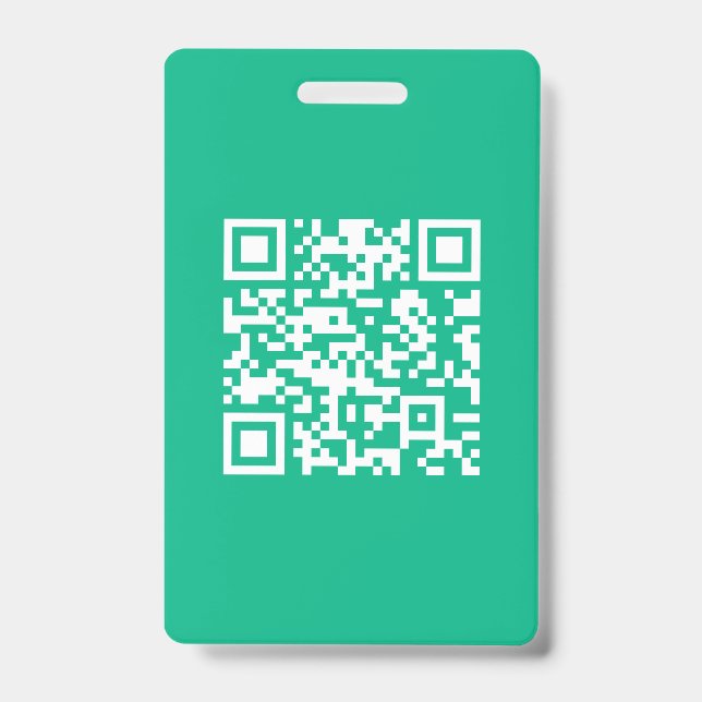 Tarjeta De Identificación Código QR editable Generar el propio | Verde verde (Parte frontal)