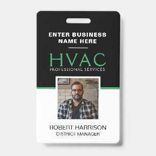 Tarjeta De Identificación Código QR Empleado de HVAC