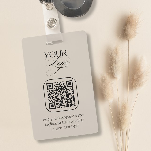 Tarjeta De Identificación Código QR Logo de Texto Personalizado Premium Past (Subido por el creador)
