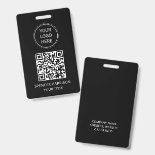 Tarjeta De Identificación Código QR Logo Empresarial Evento Empresarial