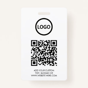 Tarjeta De Identificación Código QR Moderno evento con logotipo para empre