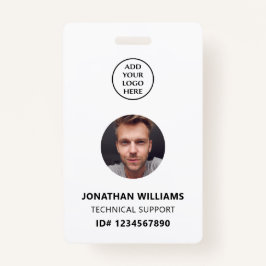 Tarjeta De Identificación Código QR Nombre del personal del logotipo de la e