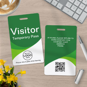 Tarjeta De Identificación Código QR para el pase de visitante corporativo ve