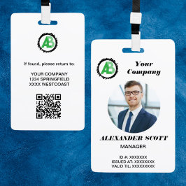 Tarjeta De Identificación Código qr para empleados del personal del logotipo
