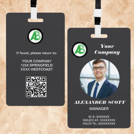 Tarjeta De Identificación Código qr para empleados del personal del logotipo