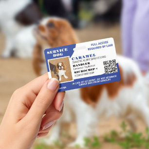 Tarjeta De Identificación Código QR para foto de perro del Servicio Blanco A