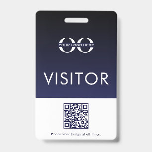 Tarjeta De Identificación Código QR para la insignia del visitante del logot