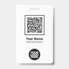 Tarjeta De Identificación Código Qr Personalizado del Empleado Código de Bar
