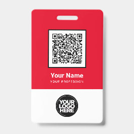 Tarjeta De Identificación Código Qr Personalizado Empleado Rojo Código de Ba