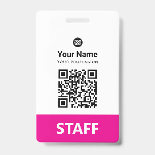 Tarjeta De Identificación Código Qr Personalizado para Empleados, Código de
