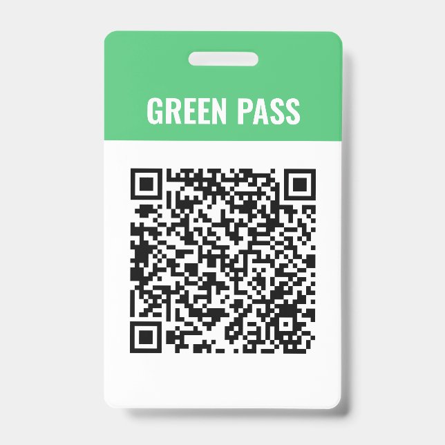 Tarjeta De Identificación Código QR personalizado Pase Verde Covid (Parte frontal)