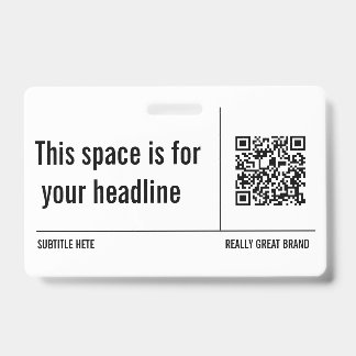 Tarjeta De Identificación Código QR personalizado profesional minimalista si