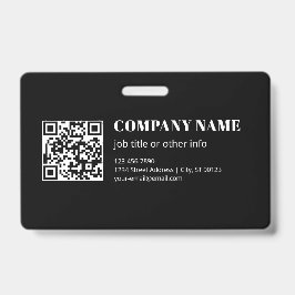 Tarjeta De Identificación Código QR personalizado y texto retro-moderno edit