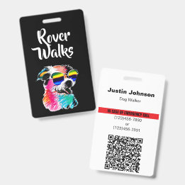 Tarjeta De Identificación Código QR profesional de identificación de emergen
