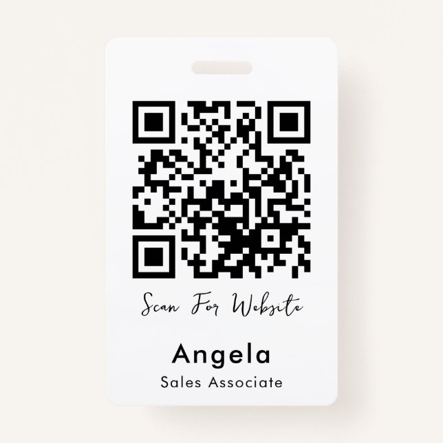Tarjeta De Identificación Código qr simple (Anverso)