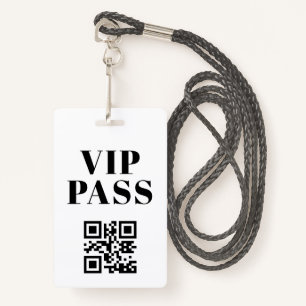 Tarjeta De Identificación código vip pass qr minimalista moderno
