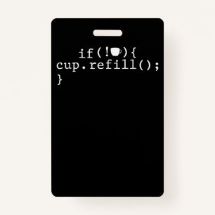 Tarjeta De Identificación Coffee Refill Smart Coding Software Engineer