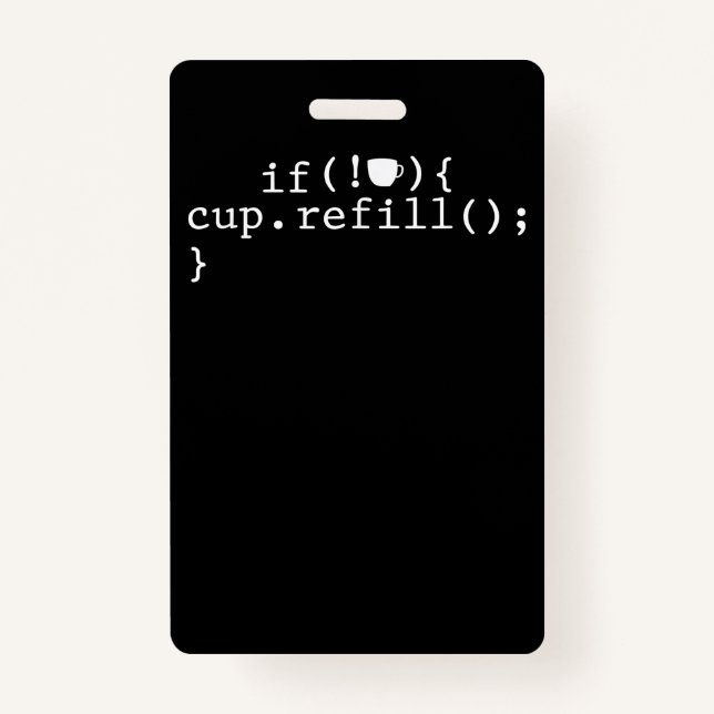 Tarjeta De Identificación Coffee Refill Smart Coding Software Engineer (Anverso)