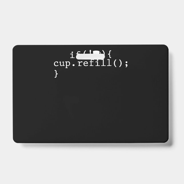 Tarjeta De Identificación Coffee Refill Smart Coding Software Engineer (Parte frontal)