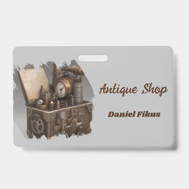 Tarjeta De Identificación Cojín del tesoro con engranajes (Parte frontal)