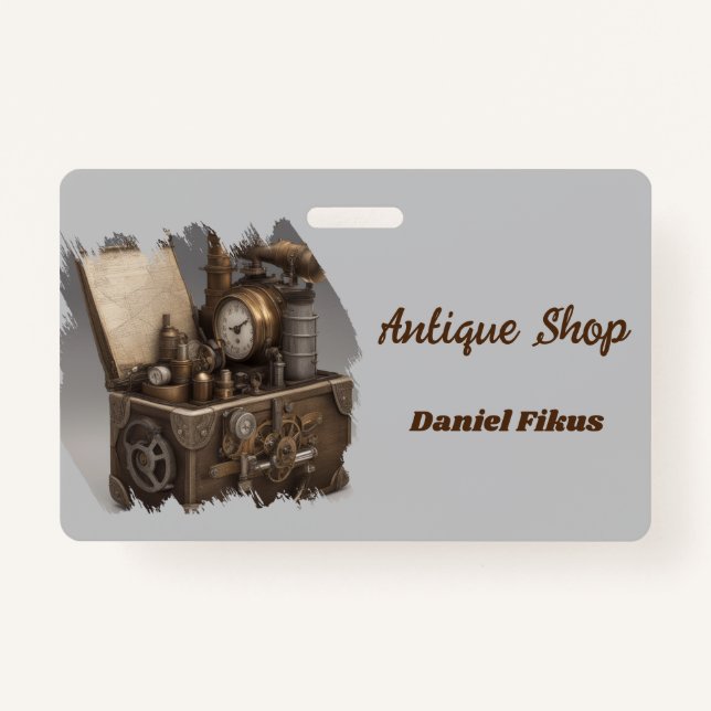 Tarjeta De Identificación Cojín del tesoro con engranajes (Anverso)