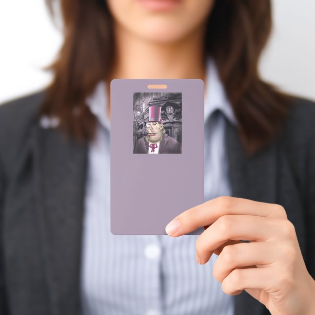 Tarjeta De Identificación Colgando con Hyde insignia vertical morada (Presentado)