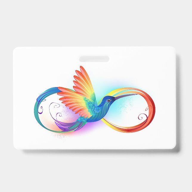 Tarjeta De Identificación Colibrí arcoiris con símbolo Infinity (Parte frontal)