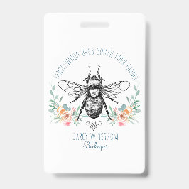 Tarjeta De Identificación Colmena floral caprichosa dibujada a mano