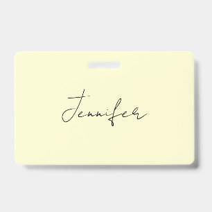 Tarjeta De Identificación Color crema elegante minimalista moderno nombre se