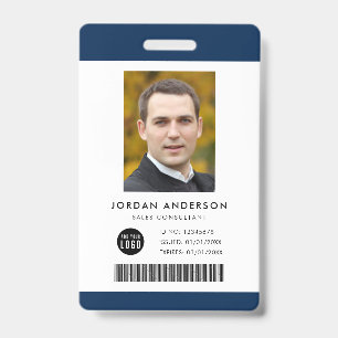 Tarjeta De Identificación Color Editable Agregar Logotipo Código de Barras I