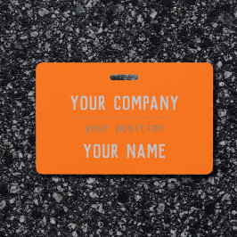 Tarjeta De Identificación color naranja neón - letra negrita