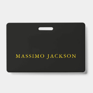 Tarjeta De Identificación Colores de oro negro Profesional Moderno Minimalis