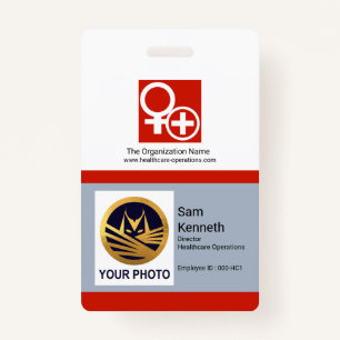 Tarjeta De Identificación Columna roja blanca bloquea la plantilla de fotogr