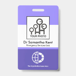 Tarjeta De Identificación Columnas de color azul foto Id. médico de empleado