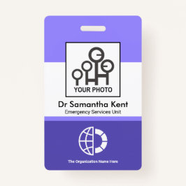 Tarjeta De Identificación Columnas de color azul foto Id. médico de empleado