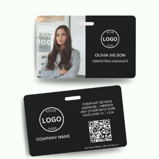 Tarjeta de identificación comercial con código Qr
