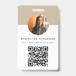 Tarjeta de identificación comercial con código QR 