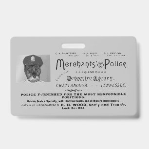 Tarjeta De Identificación Comerciantes de Antigüedades de la Policía