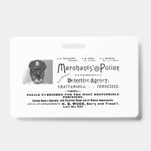 Tarjeta De Identificación Comerciantes de Antigüedades   Policía