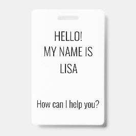 Tarjeta De Identificación ¿Cómo puedo ayudar? Insignia