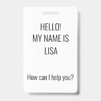 Tarjeta De Identificación ¿Cómo puedo ayudar? Insignia