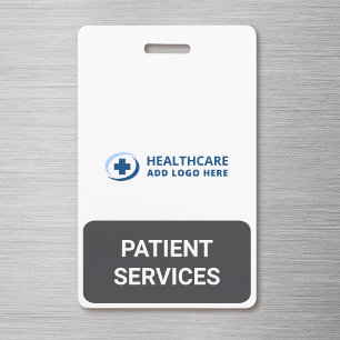 Tarjeta De Identificación Compañero de Servicios para Pacientes de Recepción
