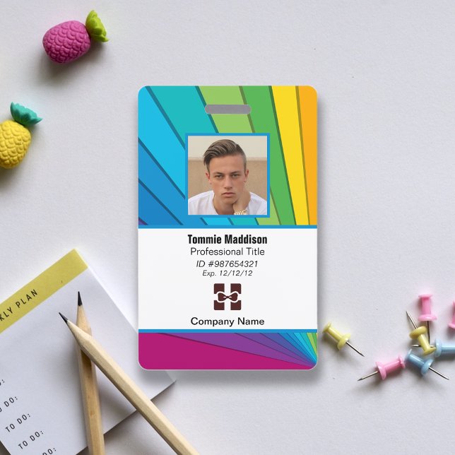 Tarjeta De Identificación Compañía abstracta moderna Id de empleado | Arcoír (Subido por el creador)