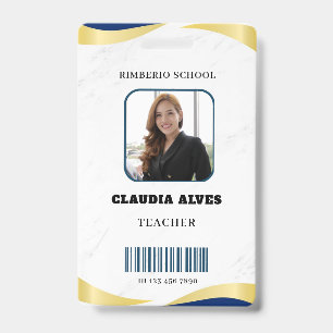 Tarjeta De Identificación Compañía de retratos de profesores modernos de azu