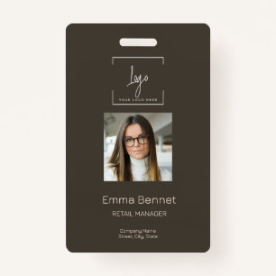 Tarjeta De Identificación Compañía fotográfica de empleado con logotipo